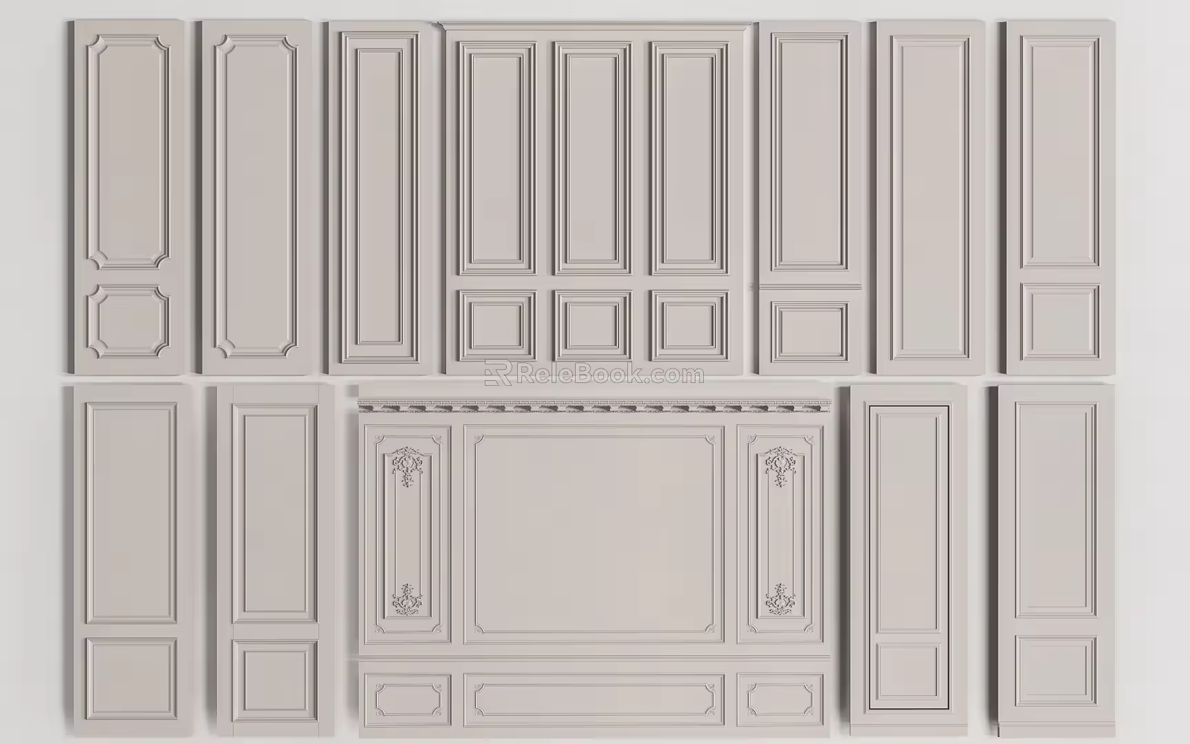 European-style wall panel European-style line European-style gypsum board 3d model
