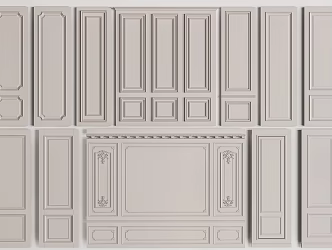 European-style wall panel European-style line European-style gypsum board 3d model