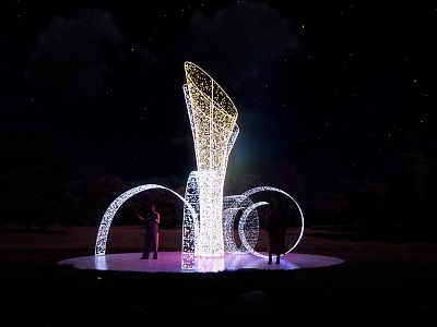 commercial holiday atmosphere lighting outdoor led theme light installation meichen structure sculpture 3d model