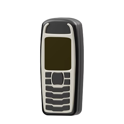 Classic Feature Mobile Phone With Physical Keypad And Black White Body Design 3d model