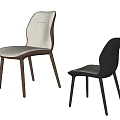 Light Brown And Black Leather Upholstered Accent Chairs With Modern Minimalist Metal Legs