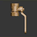 Shiny Golden Brass Valve Fitting With Curved Handle For Industrial Applications