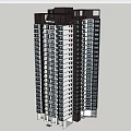 Modern High Rise Residential Building With Regular Window Layout And Contemporary Elevation Design 3d model