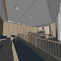Modern Court Interior With Wooden Walls Reception Desk And Comfortable Waiting Seats