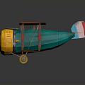 Colorful Aerospace Biplane Model With Orange Wings Blue Fuselage Red Tail Fin And Yellow Propeller