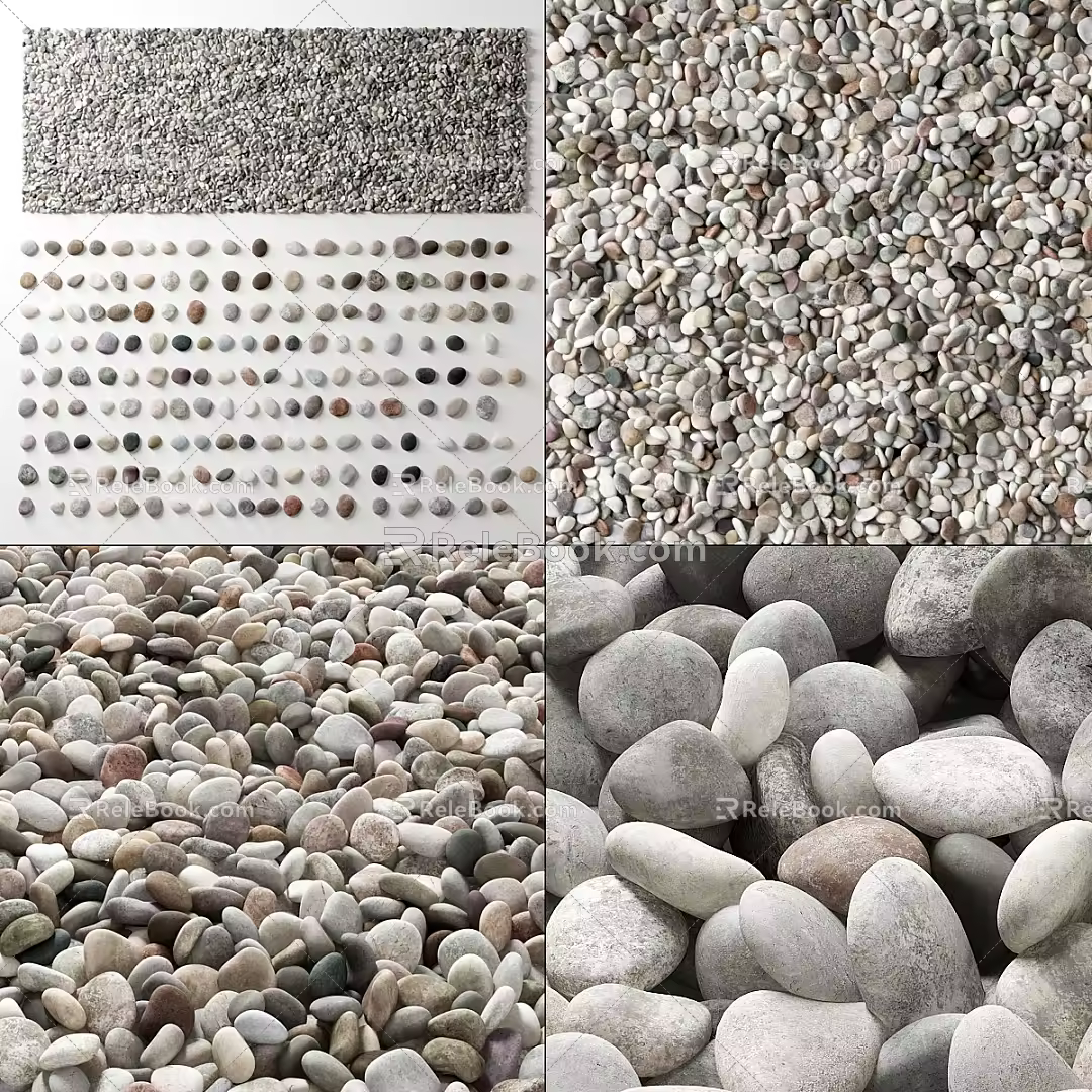 Modern pebbles 3d model