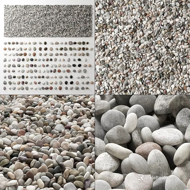 Various Types of Stones and Wood Materials Ideal for Decorative and Construction Purposes 3d model 