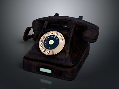 Vintage Rotary Dial Telephone With Classic Design And Retro Electronic Style 3d model