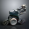 Mechanical Industrial Robot With Tracked Wheels And Mobile Metal Structure 3d model