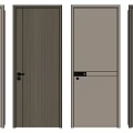 Modern Interior Swing Doors With Different Wood Grain And Smooth Surface Styles 3d model