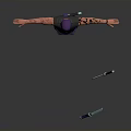 Purple Outfitted Ninja Character 3D Model With Black Vest And Blue Purple Staff