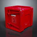 Red Cube Shaped Storage Container For Household Daily Supplies With Structured Design 3d model