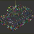 Modern Armored Military Tank With Tracked Chassis Turret Weapon System And Communication Antenna