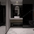 Modern Living and Dining Room Interior With Sofa Staircase Open Layout And Abstract Painting
