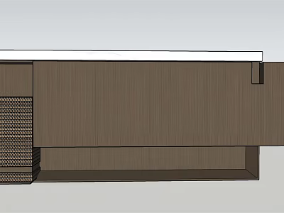 Modern Brown Reception Desk With Wood Grain Surface And Metal Grid Panel 3d model