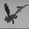 Purple Dragon Mythical Creature Character With Yellow Eyes And Spread Wings