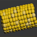 Fresh Yellow Corn with Plump Juicy Kernels and Shiny Texture 3d model