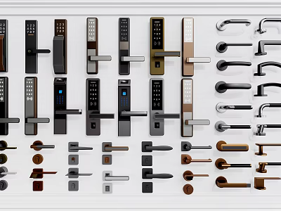Various Door Handles With Different Designs And Styles For Home And Office Use 3d model