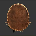 Copper Colored Ancient Weapon With Sharp Spikes And Metallic Surface Structure Design