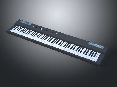 Electronic Keyboard Musical Instrument With Black Finish And Standard Key Layout 3d model