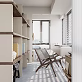 Modern Study Room Interior Design With Wooden Bookshelves Books Decorative Items And Window