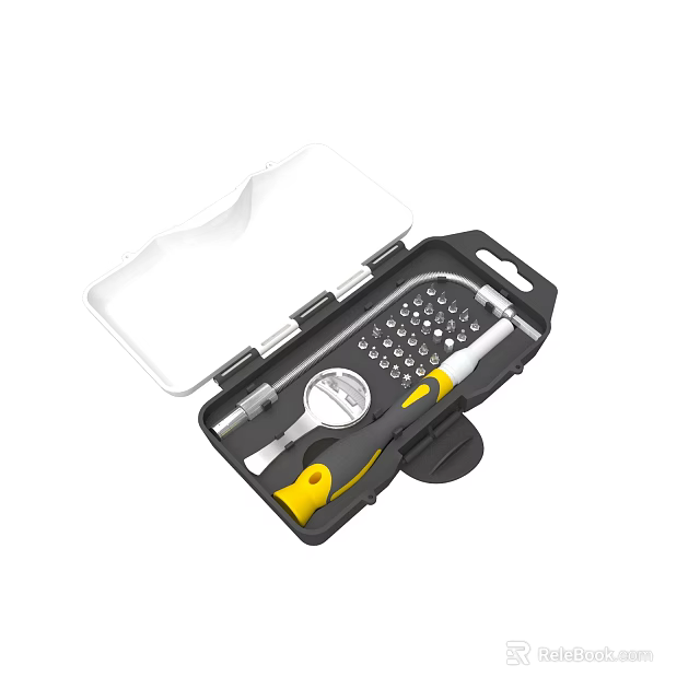 Professional Screwdriver Tool Set With Multi Bit And Portable Storage Case 3d model 