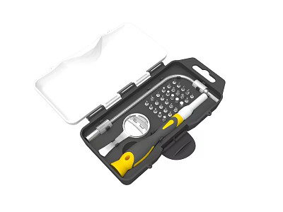 Professional Screwdriver Tool Set With Multi Bit And Portable Storage Case 3d model