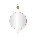 Stylish Round Wall Mounted Mirror With Decorative Balls And Metal Frame