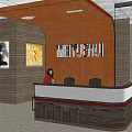 Modern Reception Desk Area With Wooden Design MEIYUEHUI Signage Receptionist Glass Partition And Potted Plant