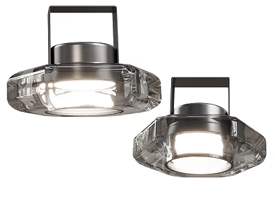 Modern Pendant Lights With Metal Frame And Clear Glass Shade Illuminated For Contemporary Spaces 3d model