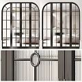 Modern Interior Glass Panel Doors With Metal Frame And Decorative Grilles