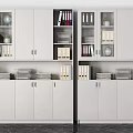 Modern White Bookshelf with Open Shelves Closed Cabinets Books and Decorative Items