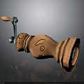 Wooden Electronic Spice Grinder With Carved Patterns And Metal Handle