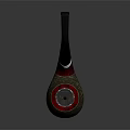 Decorative Pipe Ornament With Green Textured Bowl Red Accent And Black Stem For Home Decor