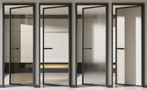 Modern swing door single door 3d model