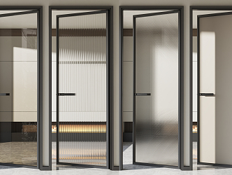 Modern swing door single door 3d model