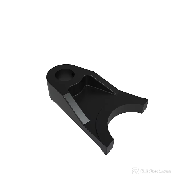 Black Mechanical Component With Precision Hole And Groove Design For Industrial Use 3d model 