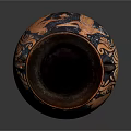 Ancient Greek Amphora Vase With Decorative Plant Motifs In Red And Black Paint