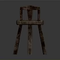 Wooden Chair with Armrest and Upholstered Seat Dark Brown Classic Design Furniture Piece