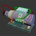 Mechanical Industrial Equipment With Metal Structure Blue Yellow Wires And Motor Component Mounting Base