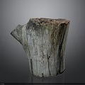 Natural Wooden Stump Planter With Green Plant Growth And Rustic Texture