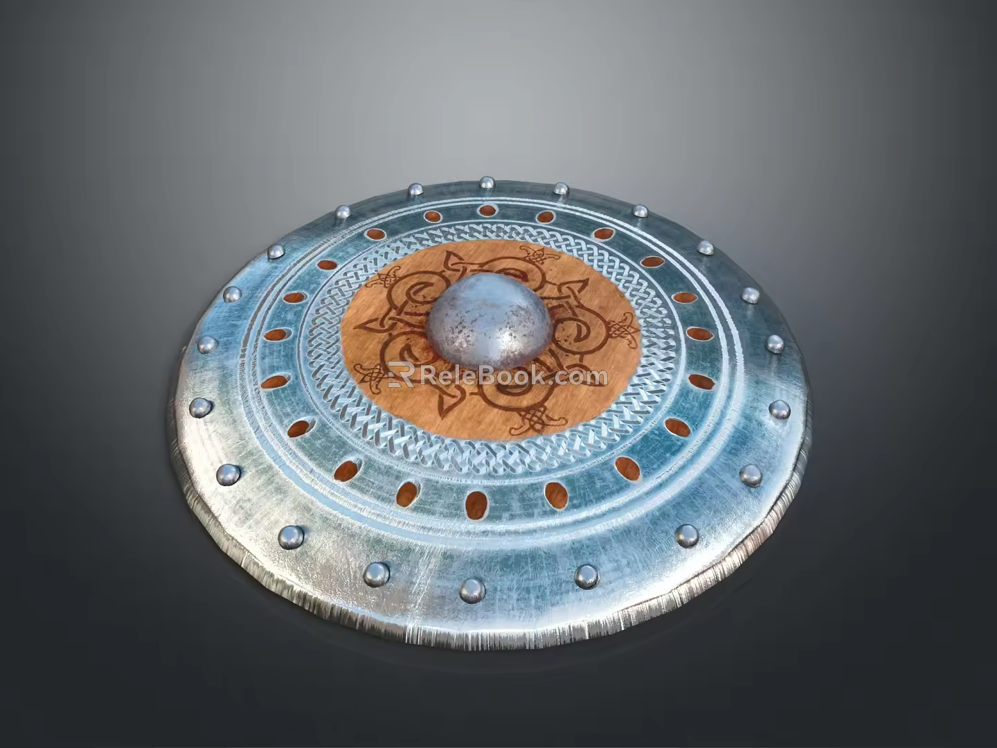Medieval Shield Ancient Shield Defensive Weapon Ancient Shield Iron Shield Protective Shield Wooden Shield 3d model