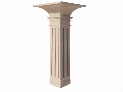 Classical Stone Roman Column With Fluted Shaft Capital And Base Design 3d model