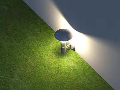 Outdoor Wall Mounted Light With Modern Design Illuminating Garden Grass Area 3d model