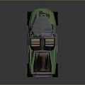 Green Off Road Concept Vehicle with Open Design Large Tires and Modern Digital Dashboard