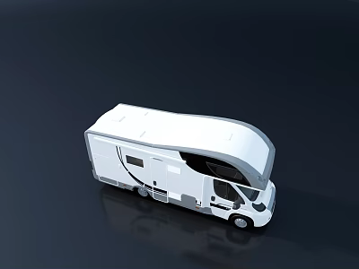 White Modern Camper Van With Sleek Roof Design And Side Windows 3d model