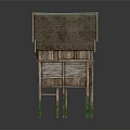 Elevated Wooden House Design With Multiple Windows Green Pillars And Sloped Roof