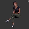 Modern Woman Sitting Woman 3d model