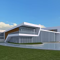 Modern Contemporary House With Large Glass Walls White Exterior Lawn And Water Pool