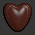 Red Heart Shaped Chocolate With Transparent Base On Dark Background 3d model